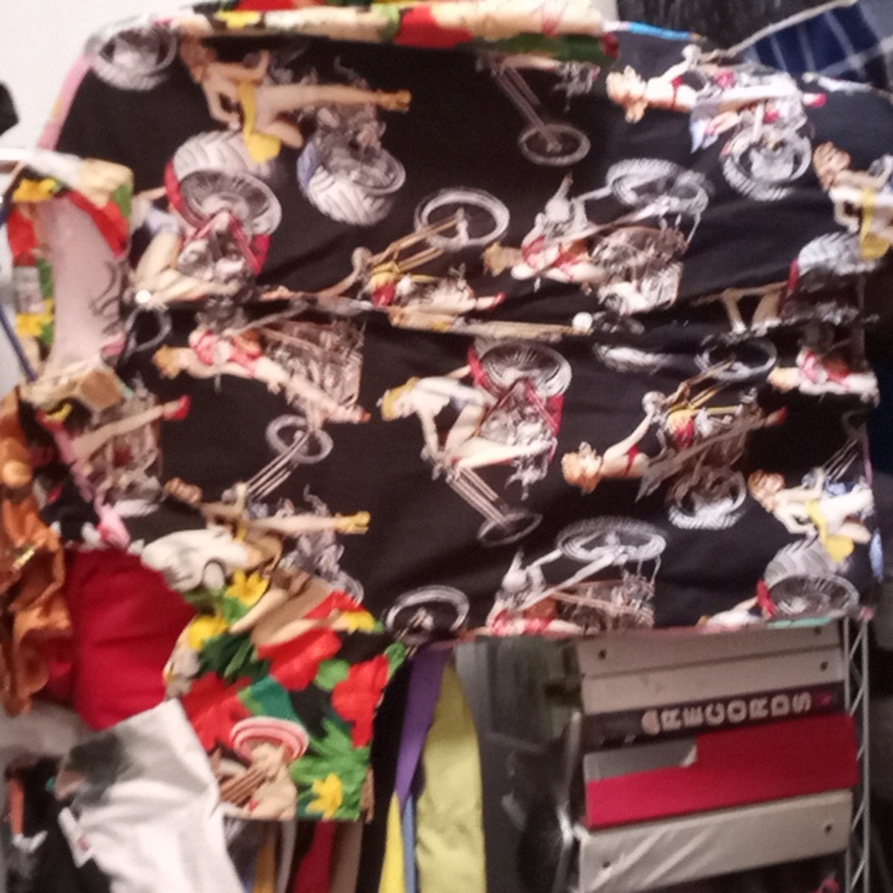 Mens Large Multi Fabric Pinup Shirt